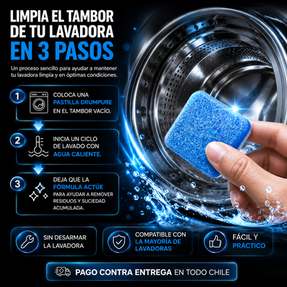 DrumPure™ - Pack de 12 Pastillas Limpia Lavadora